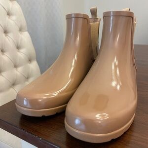 Hunter Women's Original Refined Chelsea Rain Boots, Gloss Tawny, Size 6, NWOT